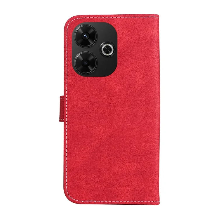 For Xiaomi Redmi 13 5G / 13 4G Case Flip Stand PU Leather Phone Cover 3-Color Splicing Colors