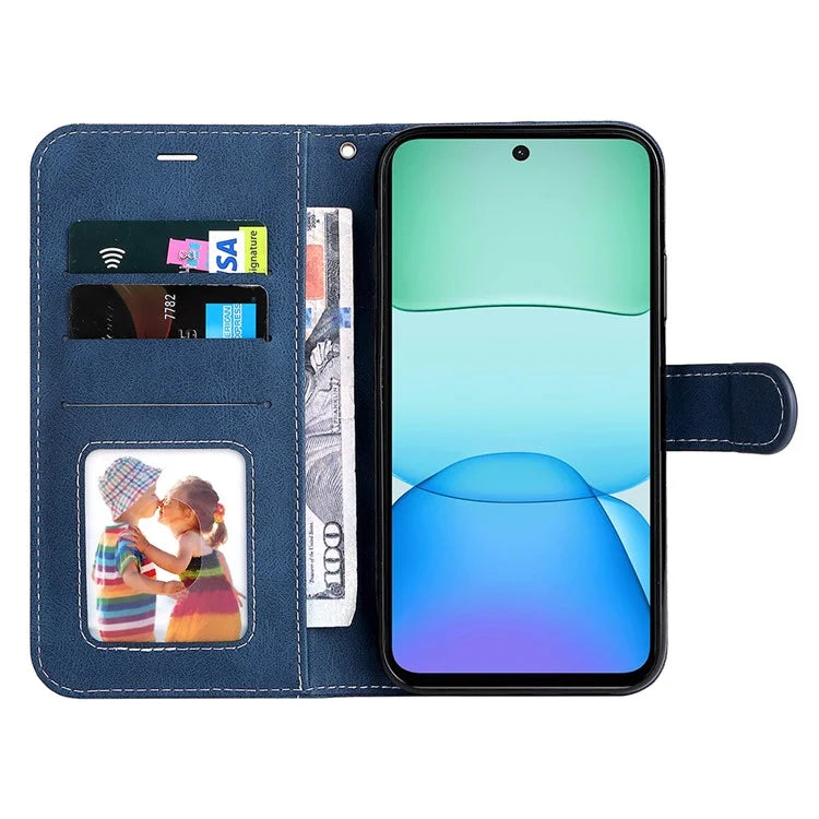 For Xiaomi Redmi 13 5G / 13 4G Case Flip Stand PU Leather Phone Cover 3-Color Splicing Colors
