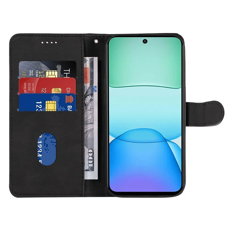 For Xiaomi Redmi 13 5G / 13 4G Case Leather Folio Flip Phone Cover Curved Line Imprinted