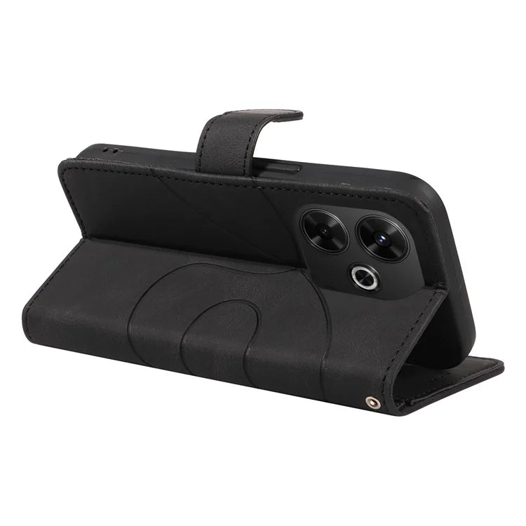 For Xiaomi Redmi 13 5G / 13 4G Case Leather Folio Flip Phone Cover Curved Line Imprinted