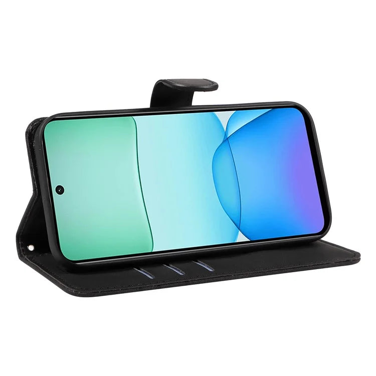 For Xiaomi Redmi 13 5G / 13 4G Case Leather Folio Flip Phone Cover Curved Line Imprinted