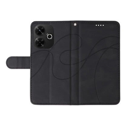 For Xiaomi Redmi 13 5G / 13 4G Case Leather Folio Flip Phone Cover Curved Line Imprinted