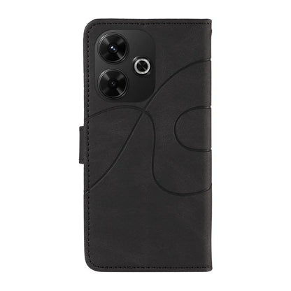 For Xiaomi Redmi 13 5G / 13 4G Case Leather Folio Flip Phone Cover Curved Line Imprinted