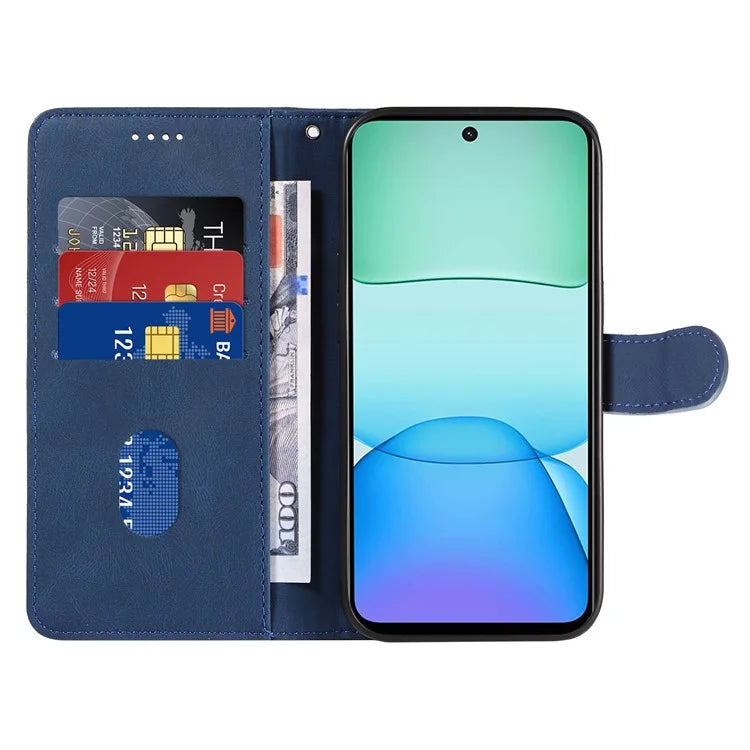 For Xiaomi Redmi 13 5G / 13 4G Case Leather Folio Flip Phone Cover Curved Line Imprinted