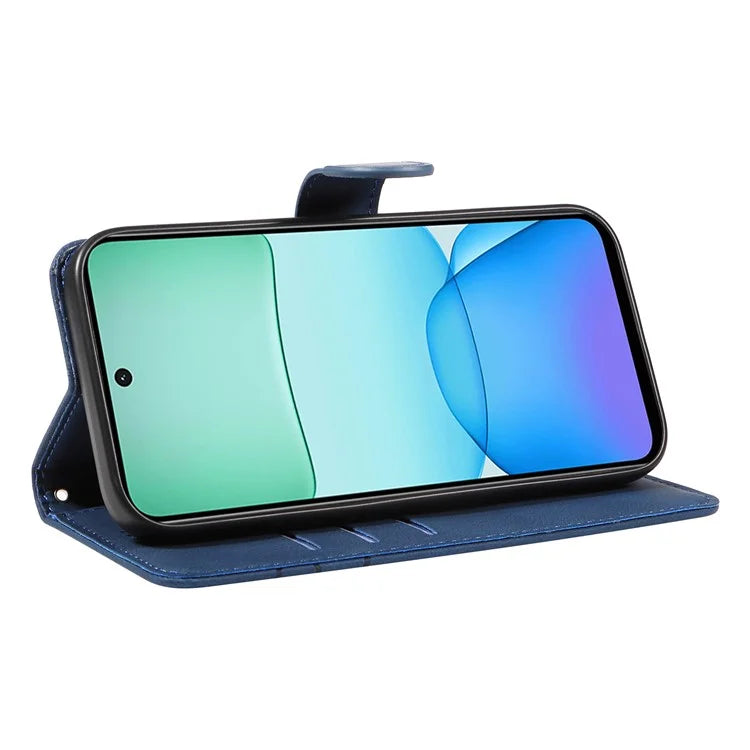 For Xiaomi Redmi 13 5G / 13 4G Case Leather Folio Flip Phone Cover Curved Line Imprinted