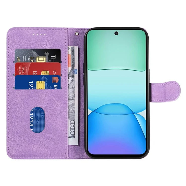 For Xiaomi Redmi 13 5G / 13 4G Case Leather Folio Flip Phone Cover Curved Line Imprinted