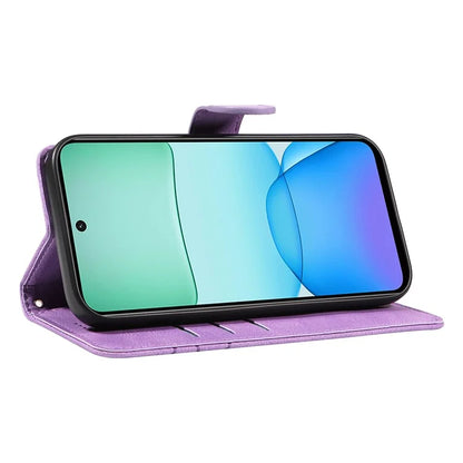 For Xiaomi Redmi 13 5G / 13 4G Case Leather Folio Flip Phone Cover Curved Line Imprinted