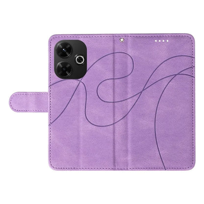 For Xiaomi Redmi 13 5G / 13 4G Case Leather Folio Flip Phone Cover Curved Line Imprinted