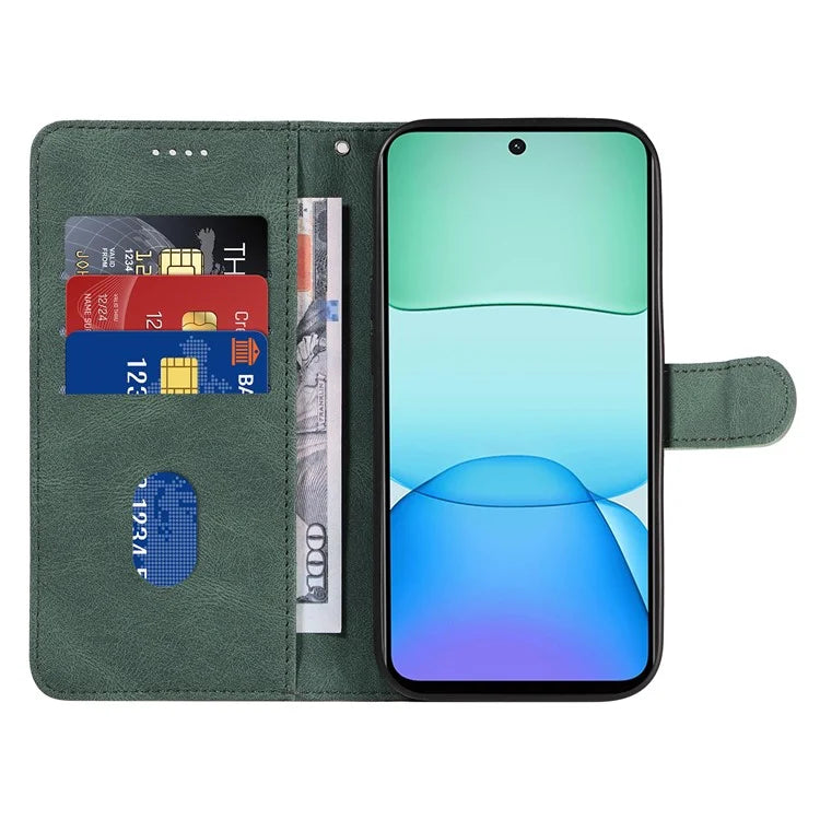 For Xiaomi Redmi 13 5G / 13 4G Case Leather Folio Flip Phone Cover Curved Line Imprinted