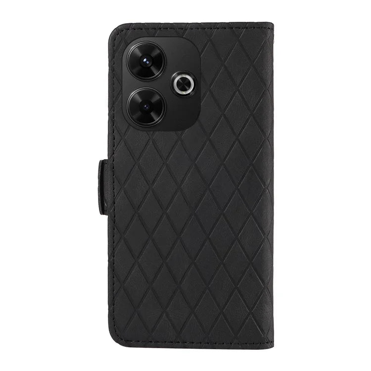 For Xiaomi Redmi 13 5G / 13 4G Case Rhombus PU Leather Flip Phone Cover Splicing