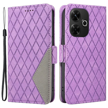 For Xiaomi Redmi 13 5G / 13 4G Case Rhombus PU Leather Flip Phone Cover Splicing