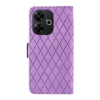 For Xiaomi Redmi 13 5G / 13 4G Case Rhombus PU Leather Flip Phone Cover Splicing