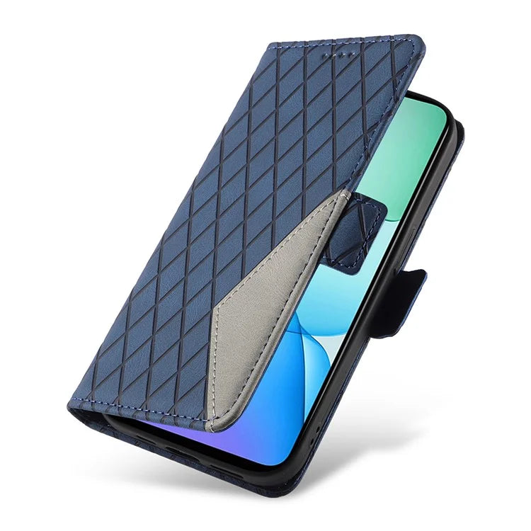For Xiaomi Redmi 13 5G / 13 4G Case Rhombus PU Leather Flip Phone Cover Splicing