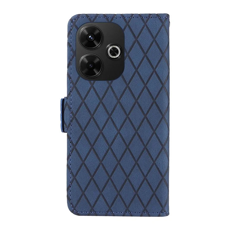For Xiaomi Redmi 13 5G / 13 4G Case Rhombus PU Leather Flip Phone Cover Splicing