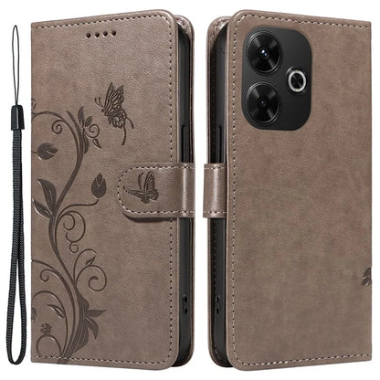 For Xiaomi Redmi 13 5G / 13 4G Case PU Leather Wallet Protective Cover Butterfly Flower Imprinted