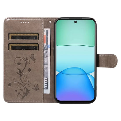 For Xiaomi Redmi 13 5G / 13 4G Case PU Leather Wallet Protective Cover Butterfly Flower Imprinted