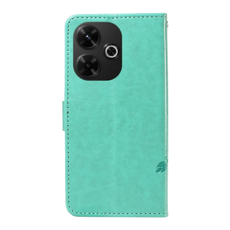 For Xiaomi Redmi 13 5G / 13 4G Case PU Leather Wallet Protective Cover Butterfly Flower Imprinted