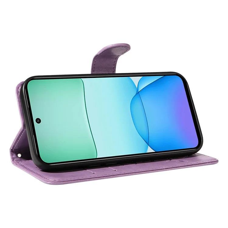 For Xiaomi Redmi 13 5G / 13 4G Case PU Leather Wallet Protective Cover Butterfly Flower Imprinted