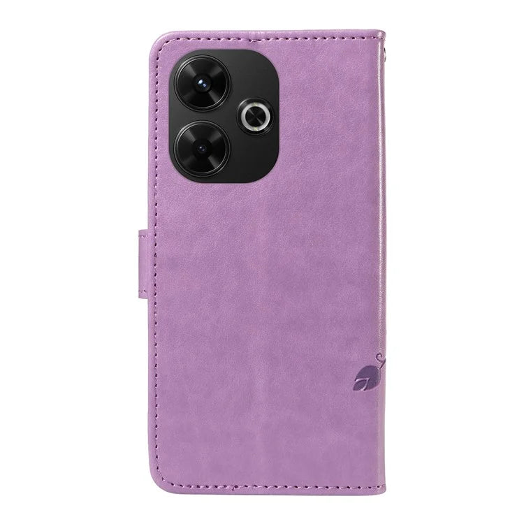 For Xiaomi Redmi 13 5G / 13 4G Case PU Leather Wallet Protective Cover Butterfly Flower Imprinted