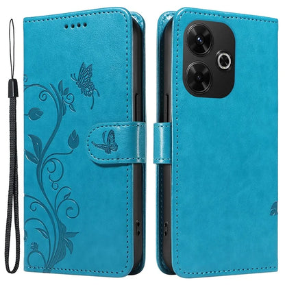 For Xiaomi Redmi 13 5G / 13 4G Case PU Leather Wallet Protective Cover Butterfly Flower Imprinted