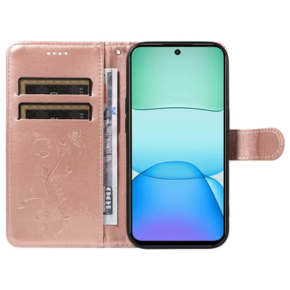 For Xiaomi Redmi 13 5G / 13 4G Case PU Leather Wallet Protective Cover Butterfly Flower Imprinted