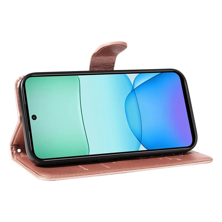 For Xiaomi Redmi 13 5G / 13 4G Case PU Leather Wallet Protective Cover Butterfly Flower Imprinted