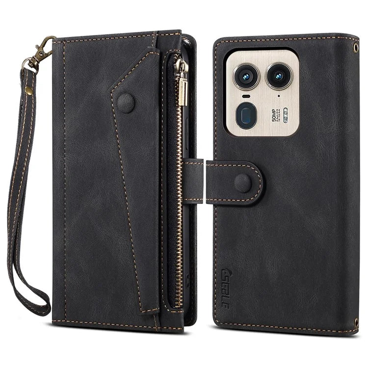 ESEBLE Star Series For Motorola Edge 50 Ultra 5G / Moto X50 Ultra 5G Case Zipper Wallet Leather Phone Cover