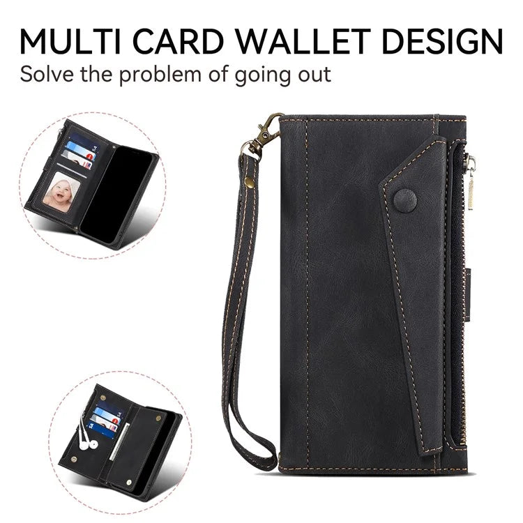 ESEBLE Star Series For Motorola Edge 50 Ultra 5G / Moto X50 Ultra 5G Case Zipper Wallet Leather Phone Cover