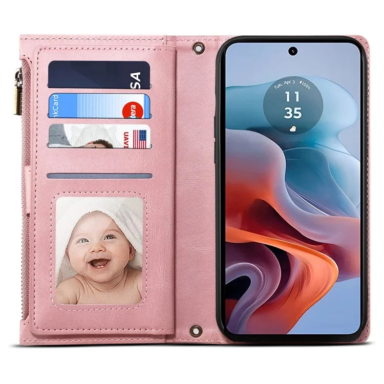 ESEBLE Star Series For Motorola Edge 50 Ultra 5G / Moto X50 Ultra 5G Case Zipper Wallet Leather Phone Cover