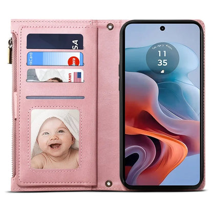 ESEBLE Star Series For Motorola Edge 50 Ultra 5G / Moto X50 Ultra 5G Case Zipper Wallet Leather Phone Cover