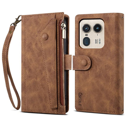ESEBLE Star Series For Motorola Edge 50 Ultra 5G / Moto X50 Ultra 5G Case Zipper Wallet Leather Phone Cover