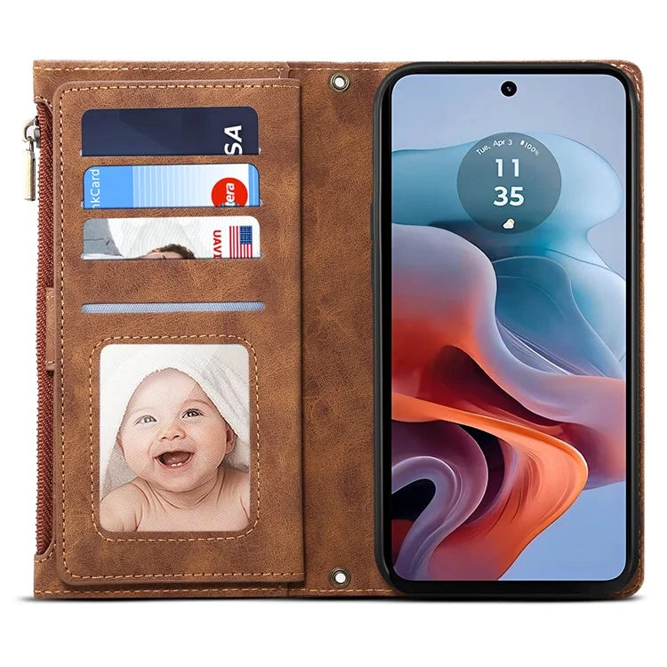 ESEBLE Star Series For Motorola Edge 50 Ultra 5G / Moto X50 Ultra 5G Case Zipper Wallet Leather Phone Cover