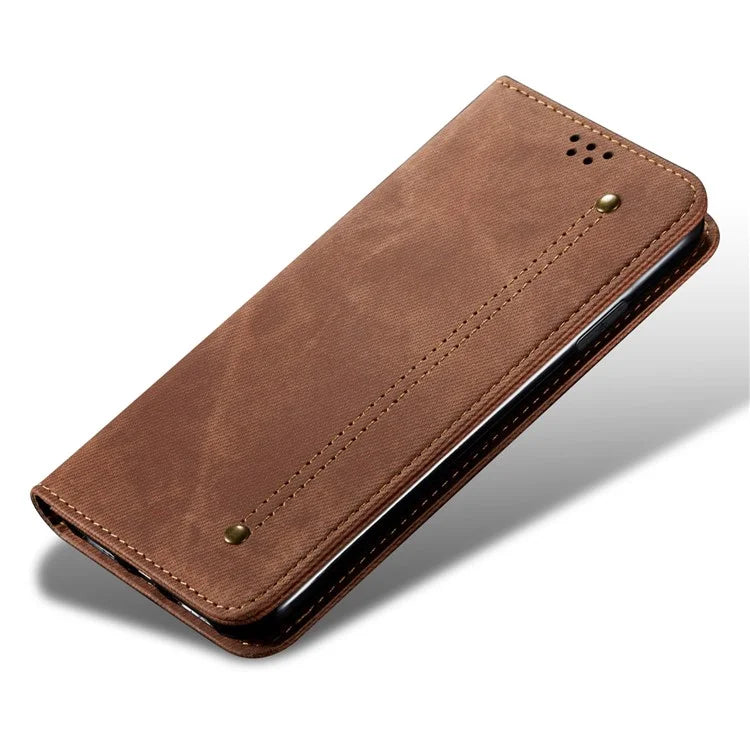 For Motorola Edge 50 Ultra 5G / Moto X50 Ultra 5G Case Flip Leather Phone Cover Jeans Cloth Texture