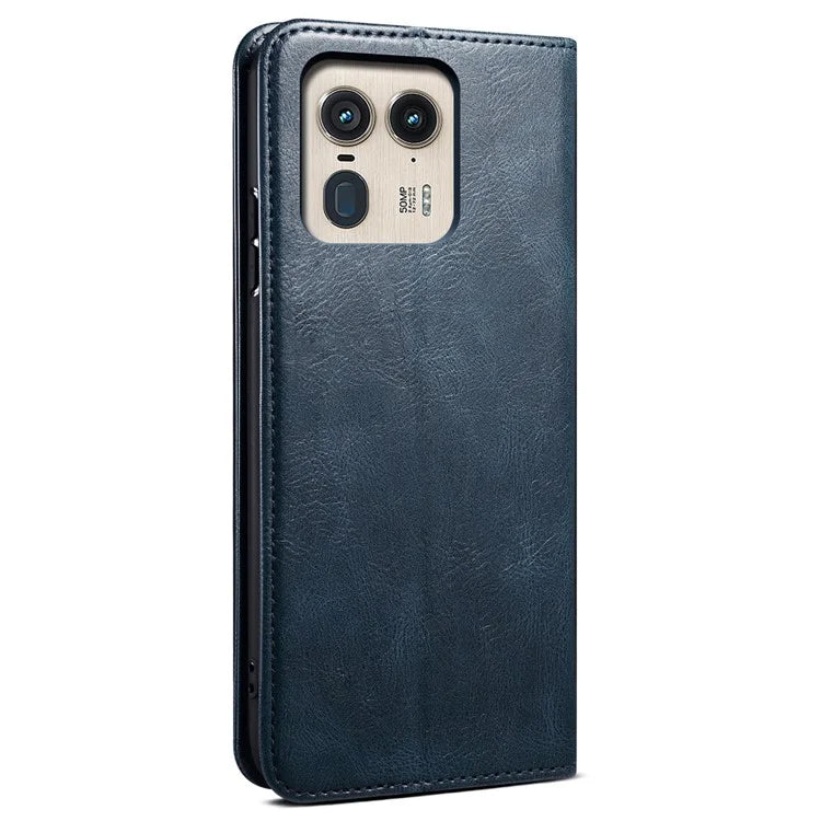 For Motorola Edge 50 Ultra 5G  /  Moto X50 Ultra 5G Case Flip Wallet Leather Phone Cover Waxy Crazy Horse Texture