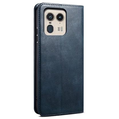 For Motorola Edge 50 Ultra 5G  /  Moto X50 Ultra 5G Case Flip Wallet Leather Phone Cover Waxy Crazy Horse Texture