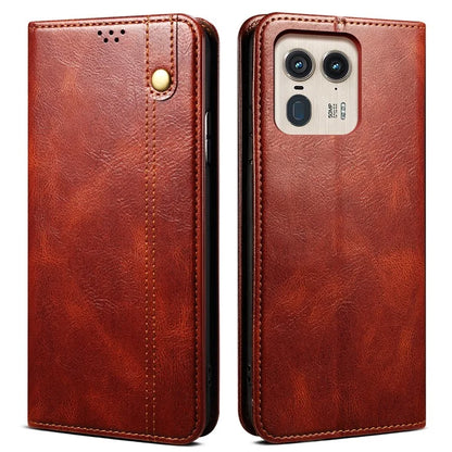 For Motorola Edge 50 Ultra 5G  /  Moto X50 Ultra 5G Case Flip Wallet Leather Phone Cover Waxy Crazy Horse Texture