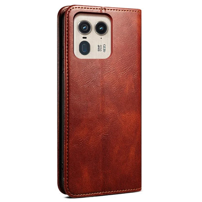 For Motorola Edge 50 Ultra 5G  /  Moto X50 Ultra 5G Case Flip Wallet Leather Phone Cover Waxy Crazy Horse Texture