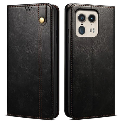For Motorola Edge 50 Ultra 5G  /  Moto X50 Ultra 5G Case Flip Wallet Leather Phone Cover Waxy Crazy Horse Texture