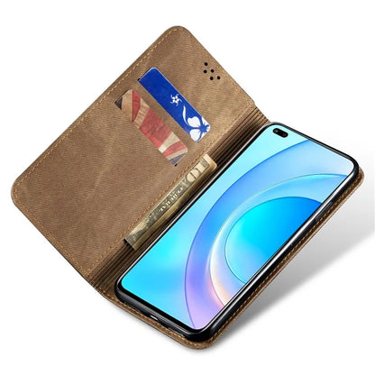 For Honor 200 Lite Case Jeans Cloth Texture Leather Phone Cover with TPU Inner Shell