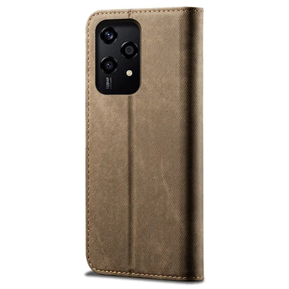 For Honor 200 Lite Case Jeans Cloth Texture Leather Phone Cover with TPU Inner Shell
