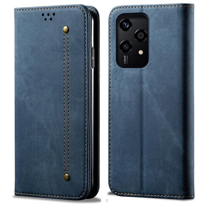 For Honor 200 Lite Case Jeans Cloth Texture Leather Phone Cover with TPU Inner Shell