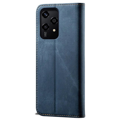 For Honor 200 Lite Case Jeans Cloth Texture Leather Phone Cover with TPU Inner Shell