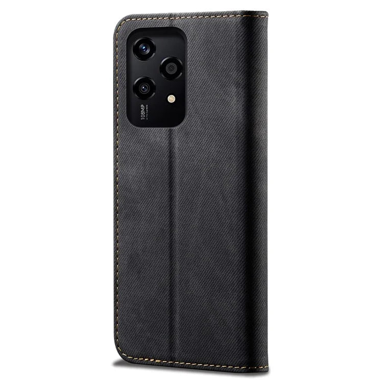 For Honor 200 Lite Case Jeans Cloth Texture Leather Phone Cover with TPU Inner Shell