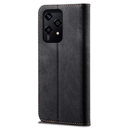 For Honor 200 Lite Case Jeans Cloth Texture Leather Phone Cover with TPU Inner Shell