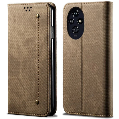 For Honor 200 5G Case Wallet Leather Phone Cover Jeans Cloth Texture Anti-Fingerprint