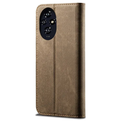 For Honor 200 5G Case Wallet Leather Phone Cover Jeans Cloth Texture Anti-Fingerprint