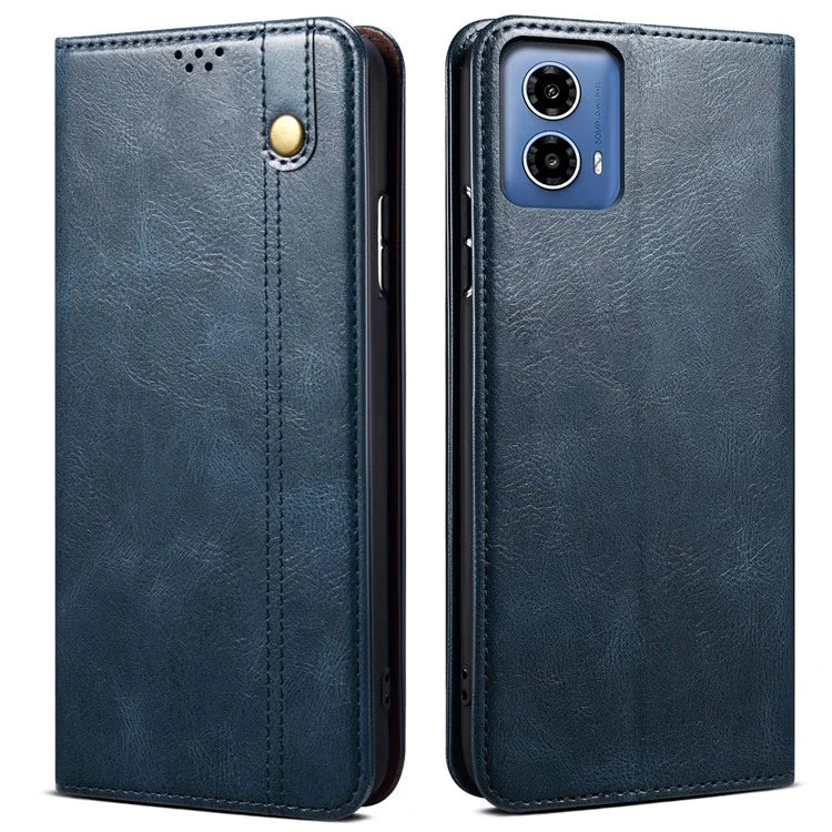 For Motorola Moto G85 5G / S50 Neo 5G Case Leather Wallet Flip Phone Cover Waxy Crazy Horse Texture