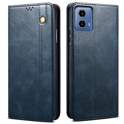 For Motorola Moto G85 5G / S50 Neo 5G Case Leather Wallet Flip Phone Cover Waxy Crazy Horse Texture