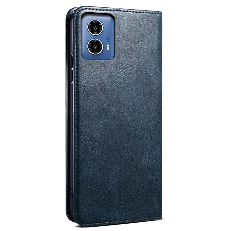 For Motorola Moto G85 5G / S50 Neo 5G Case Leather Wallet Flip Phone Cover Waxy Crazy Horse Texture