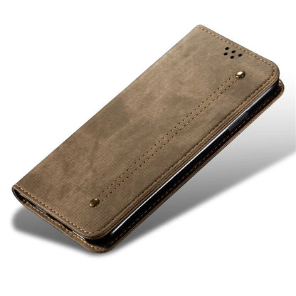 For Motorola Moto G45 5G / G34 5G 5G Case Leather Jeans Cloth Texture Phone Cover Card Slots Magnetic Closure